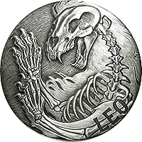 SkullCoins LEO - 2015 Memento Mori Zodiac Series #7 - 1 Oz Antique Finish Silver Round - Low Mintage of Only 500 Pieces
