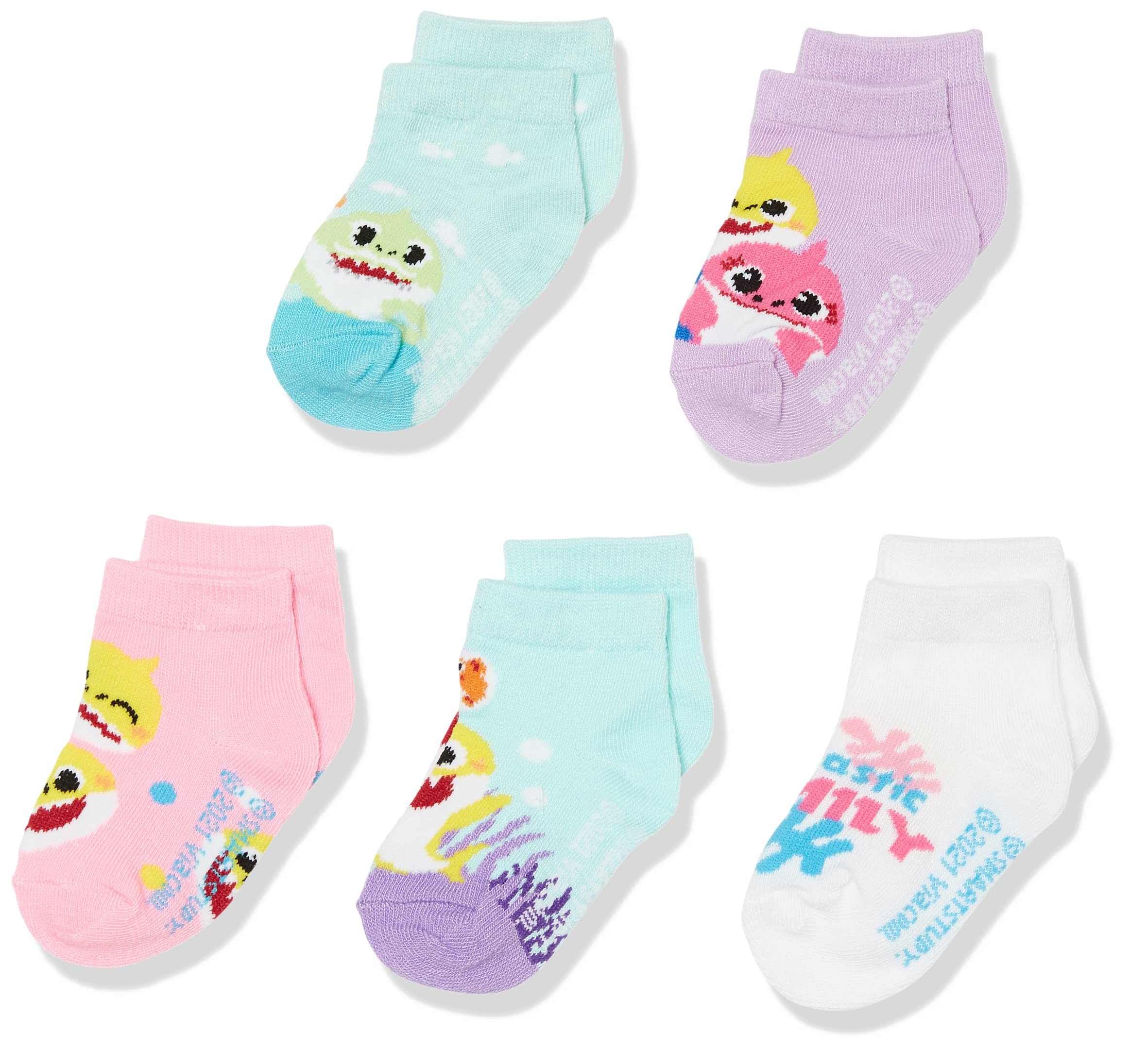 Nickelodeon unisex-baby Baby Shark 5 Pack Shorty Socks