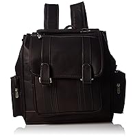 Double Loop Flap-Over Laptop Backpack, Chocolate, One Size