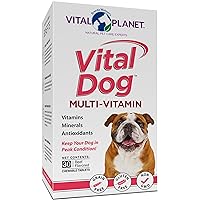 Vital Planet - Vital Dog Multi Vitamin Chewable Tablet Supplement for Everyday Health with Vitamins, Minerals and Antioxidants for Dogs - 30 Beef Flavored Chewable Tablets