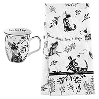 Karma Gifts, Boho Mug & Boho Tea Towel Set, Dog