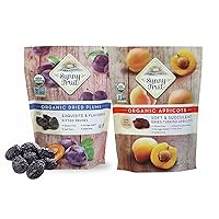 Sunny Fruit Organic Prunes and Turkish Apricots Bundle, 2 Bulk Bags (4.5 lbs) | Sun Dried Fruit with No Added Sugars, Sulfurs or Preservatives | Non-GMO, Vegan, Halal, Kosher
