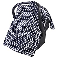 Hudson Baby Unisex Baby Reversible Car Seat and Stroller Canopy, Navy Trellis, One Size