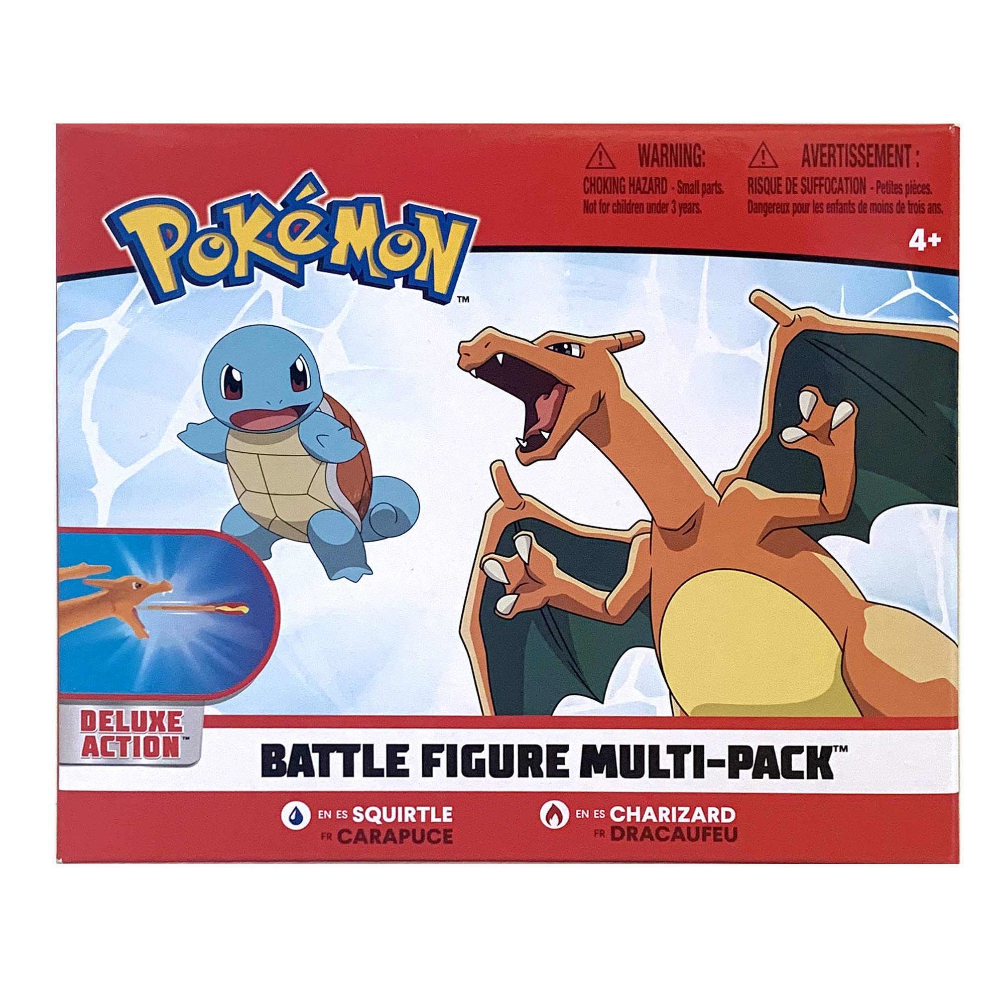 Pokemon Fire and Water Battle Pack - Includes 4.5 Inch Flame Action Charizard and 2