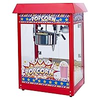 Winco POP-8R Popcorn Machine, 8 Ounce, Red