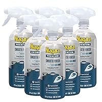Spray Starch (22 Oz, 6 Pack) Trigger Pump Liquid Starch for Ironing, Non-Aerosol Spray on Starch, Reduces Ironing Time, No Flaking, Sticking or Clogging, Biodegradable Ingredients, Recyclable