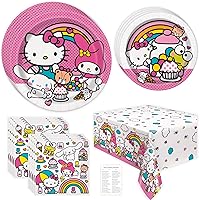 Unique Hello Kitty Birthday Decorations Pack – Serves 8 Guests, Hello Kitty Plates and Napkins, Tablecloth, Checklist – Cute Hello Kitty Birthday Party Supplies