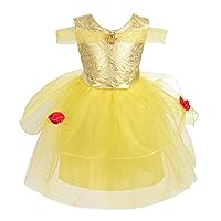 Dressy Daisy Toddler Little Girl Princess Costume Fancy Birthday Party Beauty Dress Up Size 2T to 6 Yellow