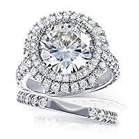 Kobelli Portia Double Halo Moissanite and Diamond Bridal Set