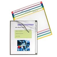 C-Line Write-On Project Folders, Heavyweight Poly, Assorted Colors, 8.5 x 11 Inches, 25 per Box (62160)