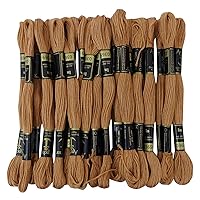 Anchor Stranded Cotton Thread Floss Cross Stitch Hand Embroidery Pack of 25 Skeins-Light Brown