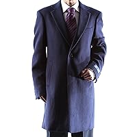 Caravelli Men's Single Breasted Navy Two Button 3/4 Length Topcoat