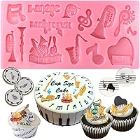 Mini Musical Instruments Clef Notes Silicone Candy Mold for Cake Decoration, Clay, Crafting