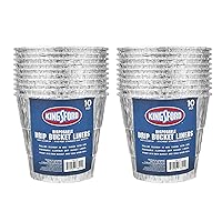 Kingsford Disposable Drip Bucket Liners, 10 Count | Aluminum BBQ and Grill Grease Bucket Liners | Easy Grill Clean Up, Fits Most Standard Drip Buckets (2 Pack, 20 Pieces Total)