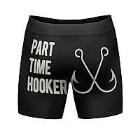 Crazy Dog T-Shirts Funny Fishing and Hunting Boxers for Men Sarcastic Deer Hunting and Fishing Joke Underwear for Guys