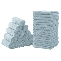 Baby Washcloths, Newborn Essentials Super Absorbent Baby Wipes, Gentle on Sensitive Skin for New Born Face, Baby Registry as Shower for Girls and Boys, Light Teal, 9x9 Inch (Pack of 32)