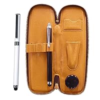 2 Pack Retractable Compact Pen Case Stylus and Smartphone Touch Metal Cap Ballpoint Pen Extra Set White T23-S708-QSJW700-W-2