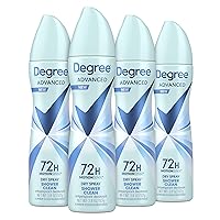 Advanced Antiperspirant Deodorant Dry Spray 72-Hour Sweat and Odor Protection Shower Clean Deodorant Spray For Women With MotionSense Technology 3.8 oz, Pack of 4