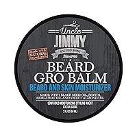 Uncle Jimmy Products Beard Gro Balm | Beard and Skin Moisturizer goes to work immediately to tame unruly hairs for a softer, thicker beard | Softens Beards and Mustaches 2 Fl Oz