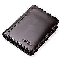 RFID Blocking Trifold Bifold Slim Extra Capacity Genuine Leather Wallet for Men