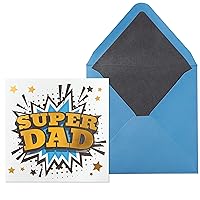 Father's Day Card, Super Dad Lettering, Includes a Unique Sentiment and Coordinating Envelope (NFD-0012)