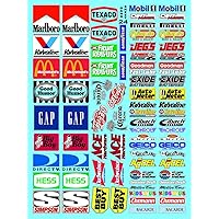 ACE- JEGS Sticker Gang Sheet 24-1/10 Scale White Vinyl R/C Model Decal Sticker Sheet Radio Control Lexan Body - Decorate Your R/c Cars, Boats, Trucks Along with Any Other Scale Model Kit.