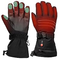Heated Gloves, Heated Gloves for Men Rechargeable 7.4V 3200MAh Battery Heated Gloves for Women, Touchscreen Mens Heated Gloves Lasts 6Hrs & 3Gears, Womens Heated Gloves for Winter Work & Ski Gloves