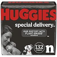 Hypoallergenic Baby Diapers Size Newborn (up to 10 lbs), Huggies Special Delivery, Fragrance Free, Safe for Sensitive Skin, 132 Ct