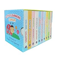Bilingual 10 Board Books in Spanish and English: Little Library set includes Counting, Colors, Feelings, Animals, The Wheels on the Bus, ABCs, and More (English and Spanish Edition)