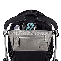 Itzy Ritzy Adjustable Stroller Caddy/Organizer - Stroller Organizer Bag Featuring Front Zippered Pocket, 2 Built-In Interior Pockets & Adjustable Straps to Fit Nearly Any Stroller (Grayson)