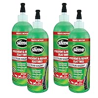 Slime 10056W-4PK Bike Tube Puncture Repair Sealant, Prevent and Repair, Suitable for All Bicycles, Non-Toxic, Eco-Friendly, 4 x 16oz Bottle