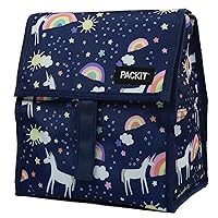 PackIt Freezable Lunch Bag, Unicorn Sky, Built with EcoFreeze Technology, Foldable, Reusable, Zip and Velcro Closure with Buckle Handle, Designed for Work Lunch and Fresh Lunch On the Go