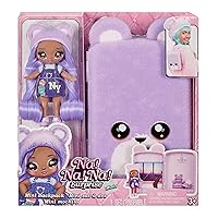 Na! Na! Na! Surprise Mini Backpack Bedroom Lizzy York Fashion Doll, Fuzzy Purple Bear Backpack, Gift for Kids, Ages 5 6 7 8+ Years