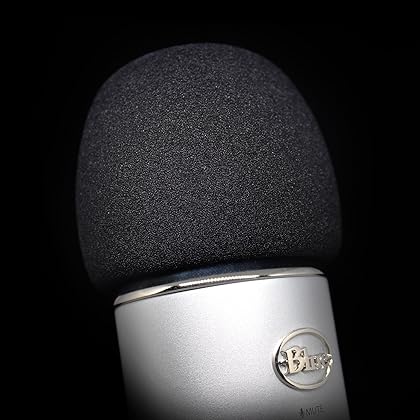 Foam Windscreen for Blue Yeti Microphone - Pop Filter Cover made from Quality Sponge Material that Filters Unwanted Recording and Background Noises - Black Color