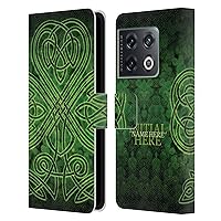 Head Case Designs Officially Licensed Custom Customised Personalised Brigid Ashwood Irish Shamrock Name and Initial Leather Book Wallet Case Cover Compatible with OnePlus 10 Pro