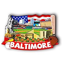 USA Baltimore Wooden Magnet 3D Fridge Magnets Travel Collectible Souvenirs Decorations Handmade Crafts-2