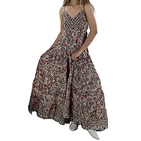 Women's Flowy Long Flower Irene Maxi Dress