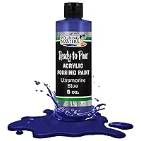Ultramarine Blue Acrylic Ready to Pour Pouring Paint - Premium 8-Ounce Pre-Mixed Water-Based - for Canvas, Wood, Paper, Crafts, Tile, Rocks and More
