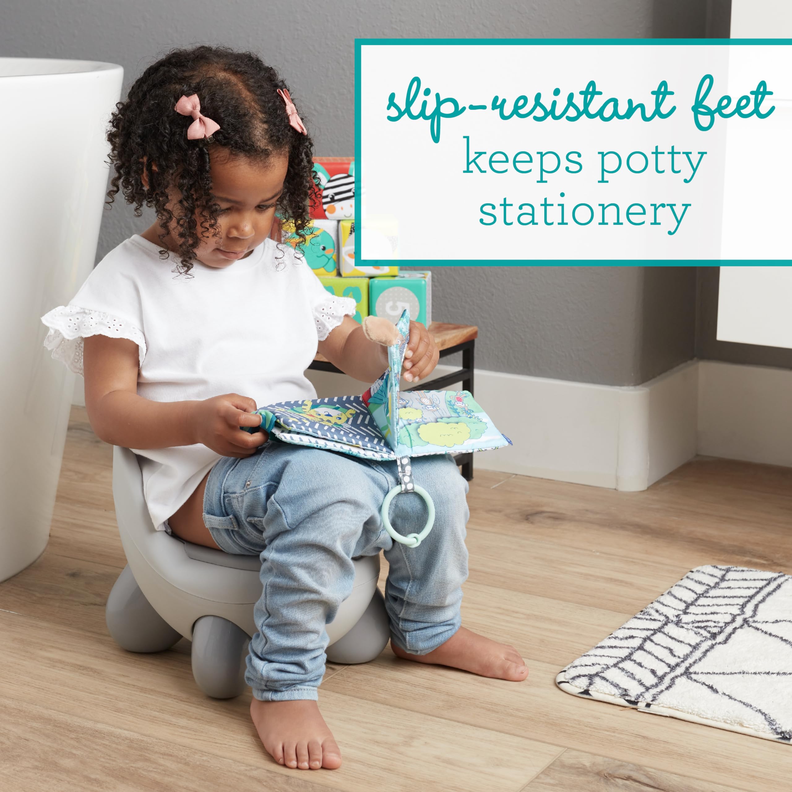 Infantino Potty Pals Potty Seat - Potty Training Toilet, Removable Bowl with Splashguard, Slip Resistant Feet, Gray Koala