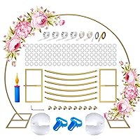 7.4ft Metal Round Backdrop Stand, Balloon Arch Frame, Gold Circle Arch Balloon Arch Stand Kit for Wedding Baby Shower Anniversary Birthday Party Photo Background Decoration