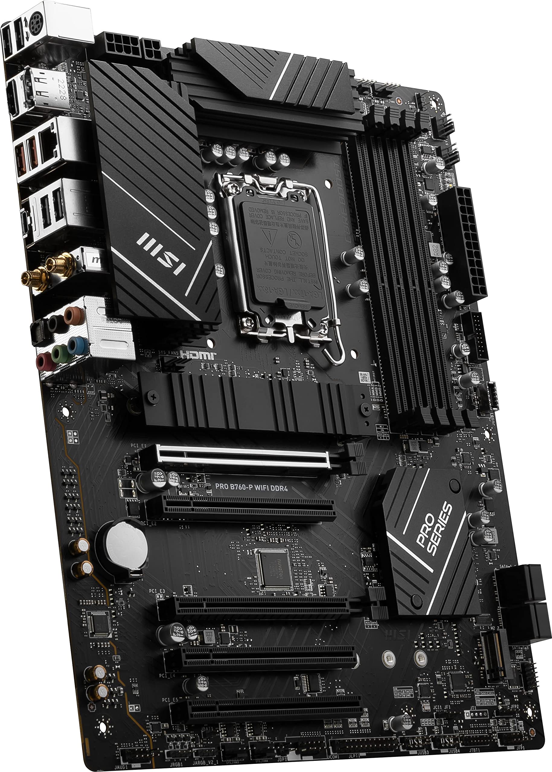 MSI PRO B760-P WiFi DDR4 ProSeries Motherboard (Supports 12th/13th Gen Intel Processors, LGA 1700, DDR4, PCIe 4.0, M.2, 2.5Gbps LAN, USB 3.2 Gen2, Wi-Fi 6E, ATX)