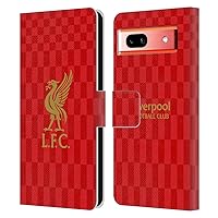 Head Case Designs Officially Licensed Liverpool Football Club Gold On Red Kit Liver Bird Leather Book Wallet Case Cover Compatible with Google Pixel 7a