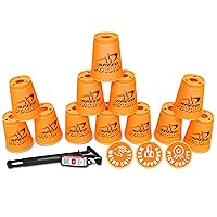 Speed Stacks | Official Sport Stacking Set, Orange - 12 Cups and Holding stem | Top Grade Materials, Low Friction | WSSA Approved