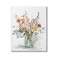 Stupell Industries Warm Summer Meadow Floral Bouquet Still Life Painting, Design by Carol Robinson Canvas Wall Art, 16 x 20, Blue