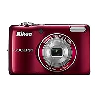 COOLPIX L26 16.1 MP Digital Camera w/ 5x Zoom NIKKOR Glass Lens and 3 In. LCD - Red (Renewed)