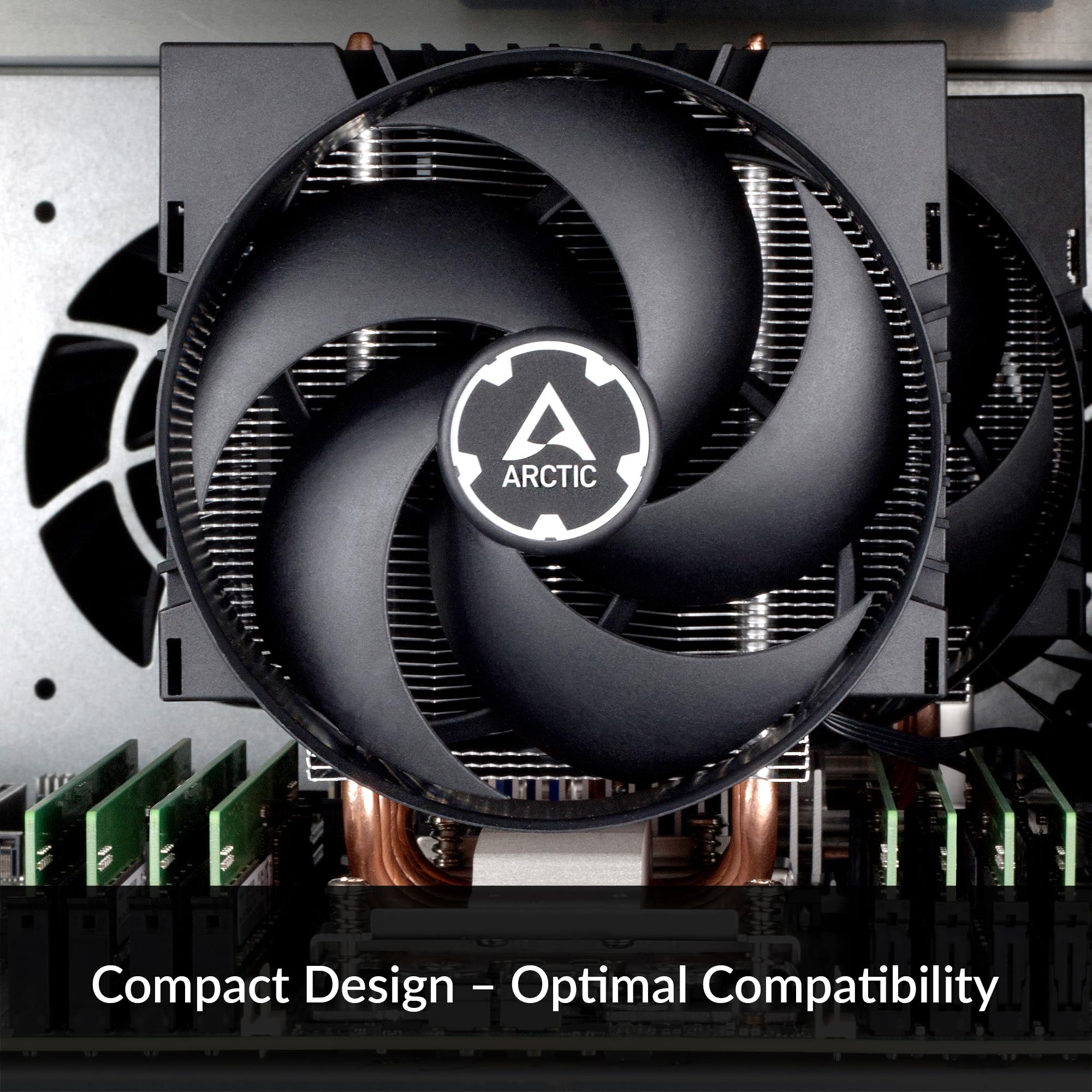 ARCTIC Freezer 4U-M for AMD: SP6, sTR5, SP3, TR4, sTRX4, SWRX8 and Intel: LGA4189, LGA 4677-4U & UP, Server CPU Cooler, 2 x 120 mm Fans, 400-2300 RPM, Rack Cooling Fan, Server Fan, Rack Fans