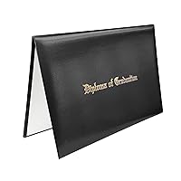 Imprinted Diploma Cover 8.5''x 11'' Diploma Holder Graduation Certificate Holders Certificate Covers Smooth Leather (Black)