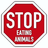 Sticker Stop Eating Animals White/red