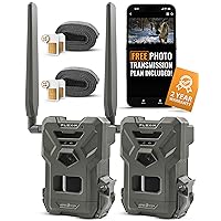SPYPOINT Flex-M Twin Pack Cellular Trail Cameras | Best Value in Hunting Accessories | No WiFi Needed & GPS-Enabled | Night Vision | Dual-Sim LTE | IP65 Waterproof | 28MP Photos, 720p Videos + Sound