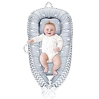 Mestron Baby Nest Cover for 0-12 Months,Baby Lounger Cover Baby Snuggle Infant Bassinet Mattress Insert Soft & Breathable Cotton Portable Infant Floor Seat Co-Sleeping(Crown)